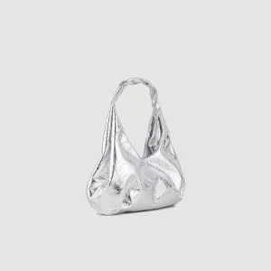Bolsos De Hombro<Sandro Paris Bolso Baguette De Cuero Metalizado