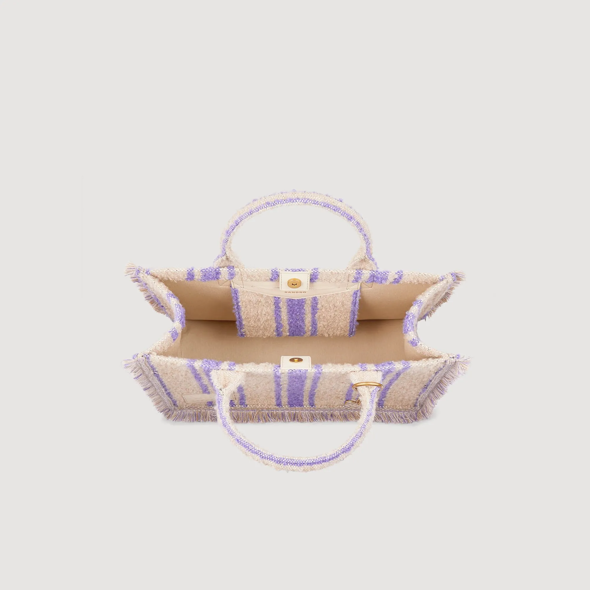 bolso_kasbah_de_tela_a_rayas_2.webp Bolsos Tote<Sandro Paris Bolso Kasbah De Tela A Rayas