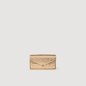 Bolsos De Hombro<Sandro Paris Bolso Pochette De Piel Dorada