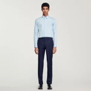 Camisas<Sandro Paris Camisa Ajustada De Algodon Stretch