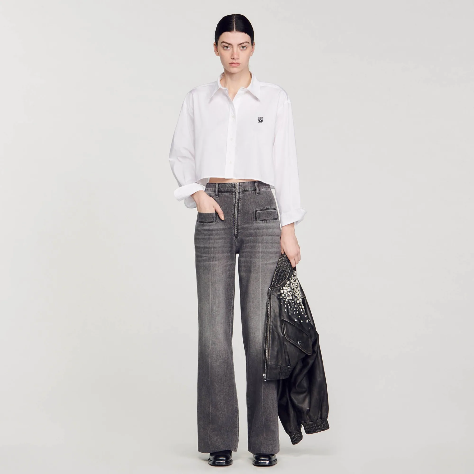 camisa_corta_de_popelina_0.webp Tops & Camisas<Sandro Paris Camisa Corta De Popelina