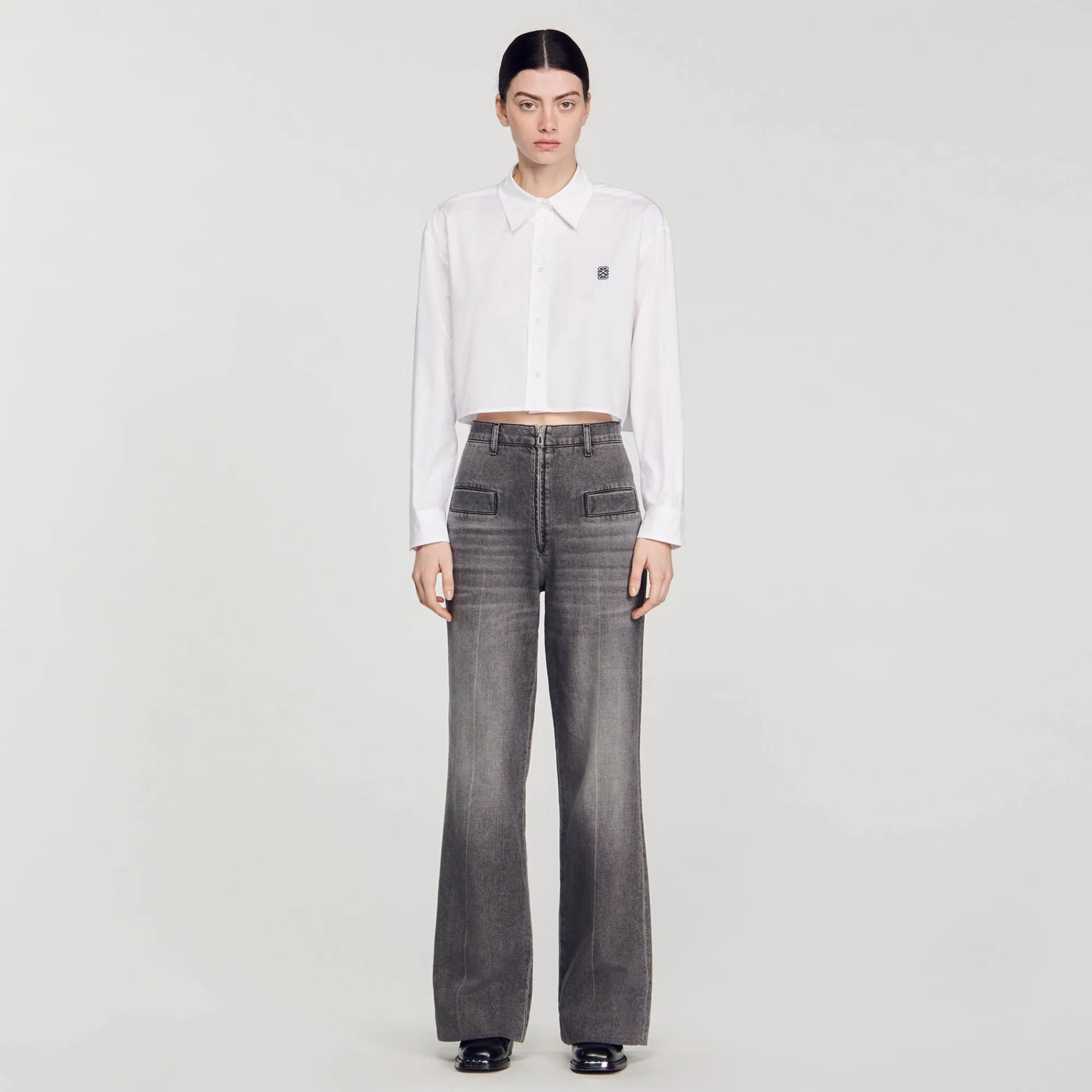 camisa_corta_de_popelina_1.webp Tops & Camisas<Sandro Paris Camisa Corta De Popelina
