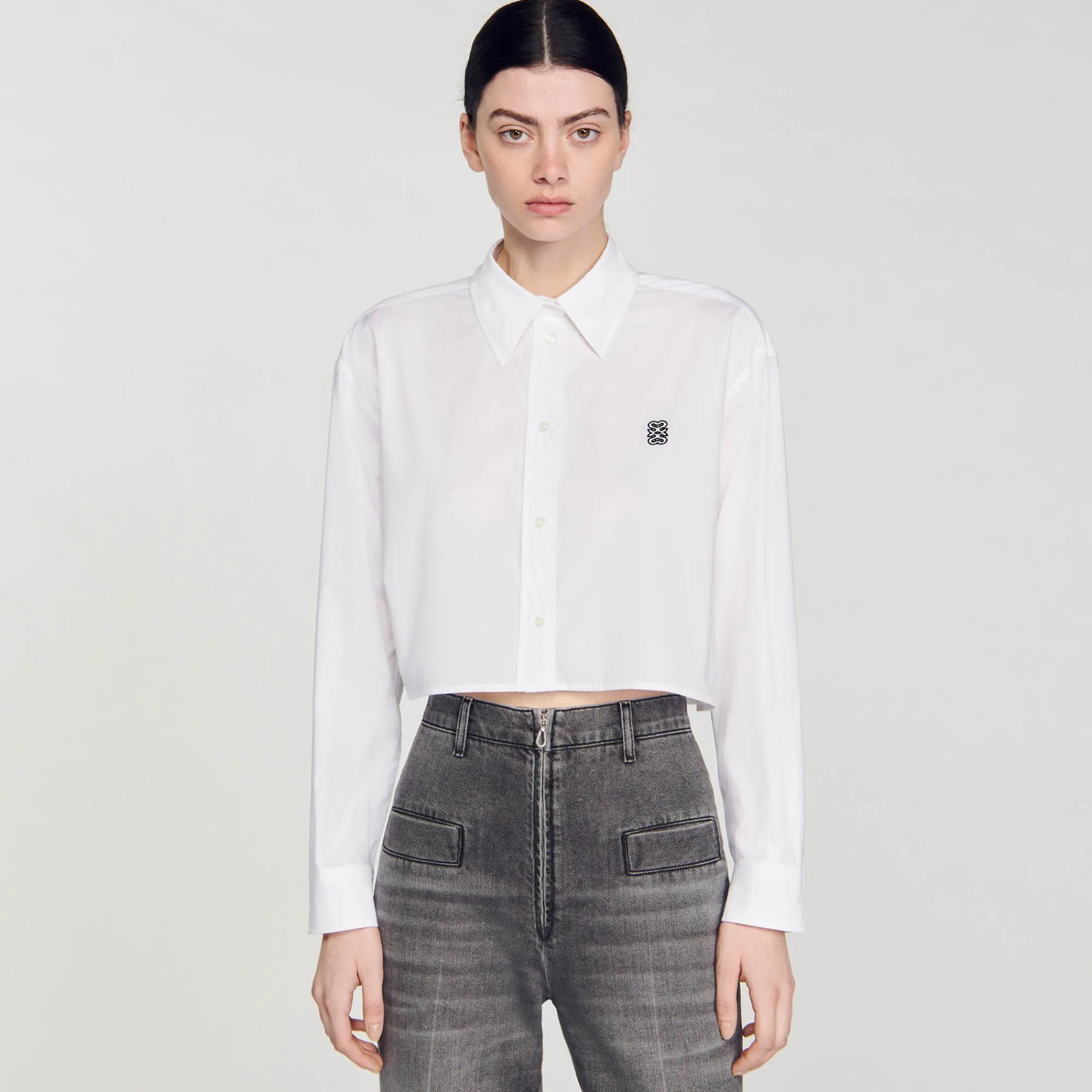 camisa_corta_de_popelina_3.webp Tops & Camisas<Sandro Paris Camisa Corta De Popelina