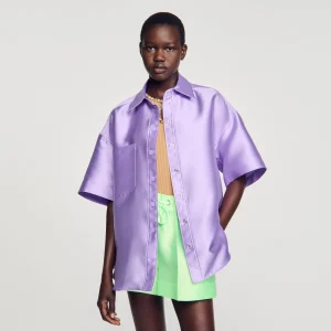 Conjuntos<Sandro Paris Camisa Oversize Satinada