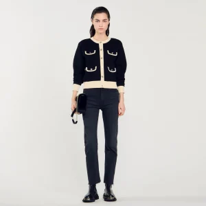 Jerseys & Cárdigans<Sandro Paris Cardigan Bicolor Con Botones