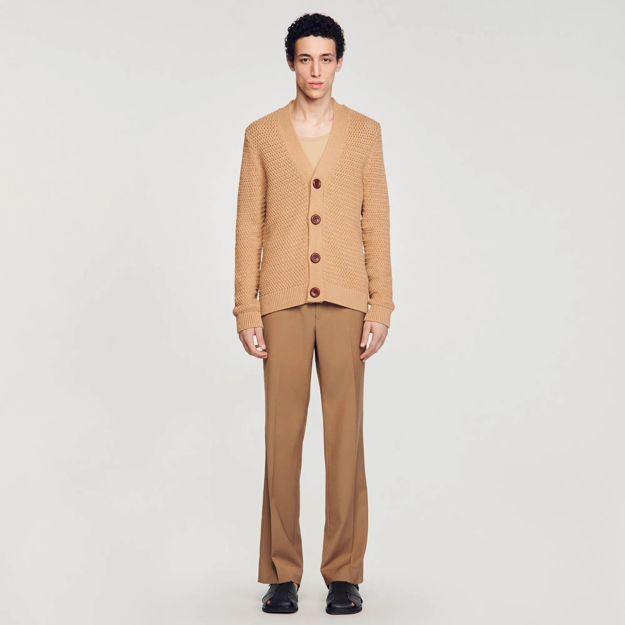 cardigan_de_punto_calado_1.webp Jerséis & Chalecos<Sandro Paris Cardigan De Punto Calado