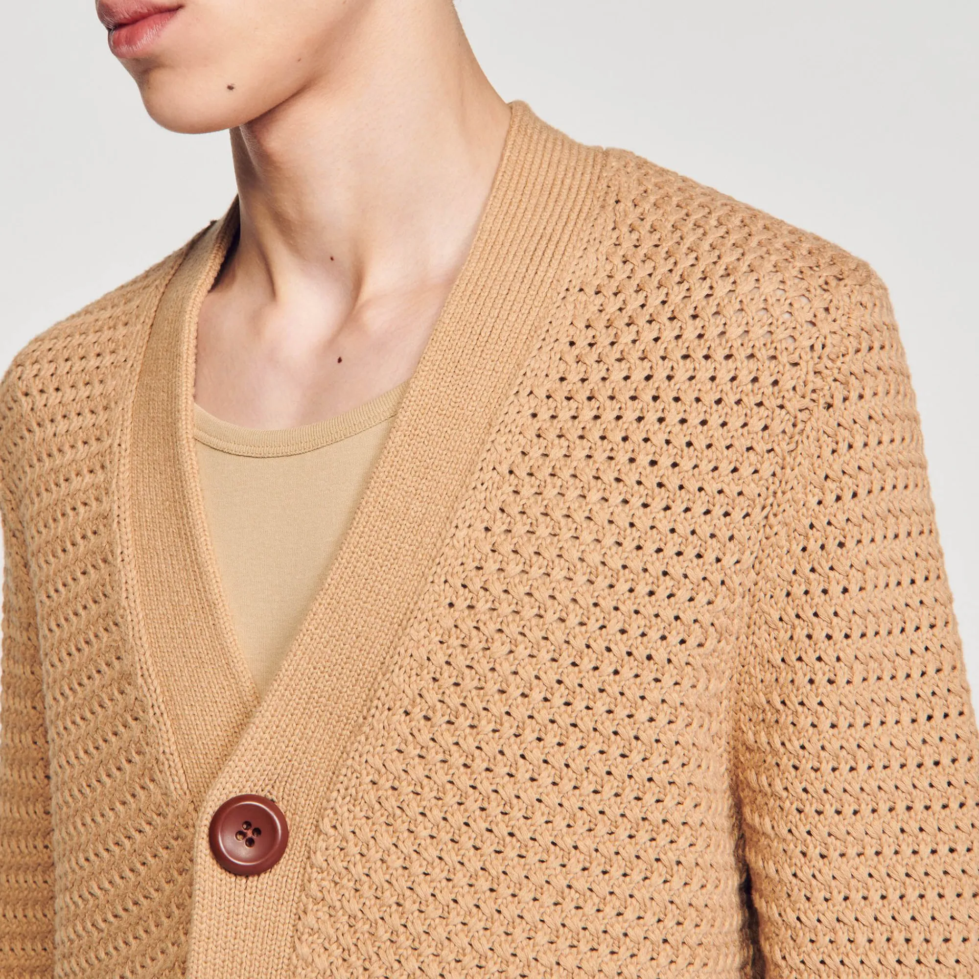 cardigan_de_punto_calado_2.webp Jerséis & Chalecos<Sandro Paris Cardigan De Punto Calado