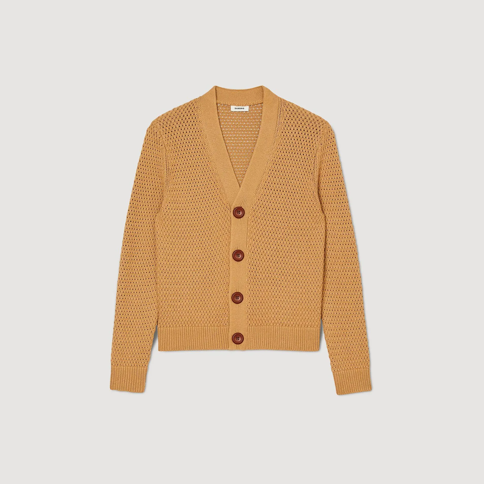 cardigan_de_punto_calado_5.webp Jerséis & Chalecos<Sandro Paris Cardigan De Punto Calado