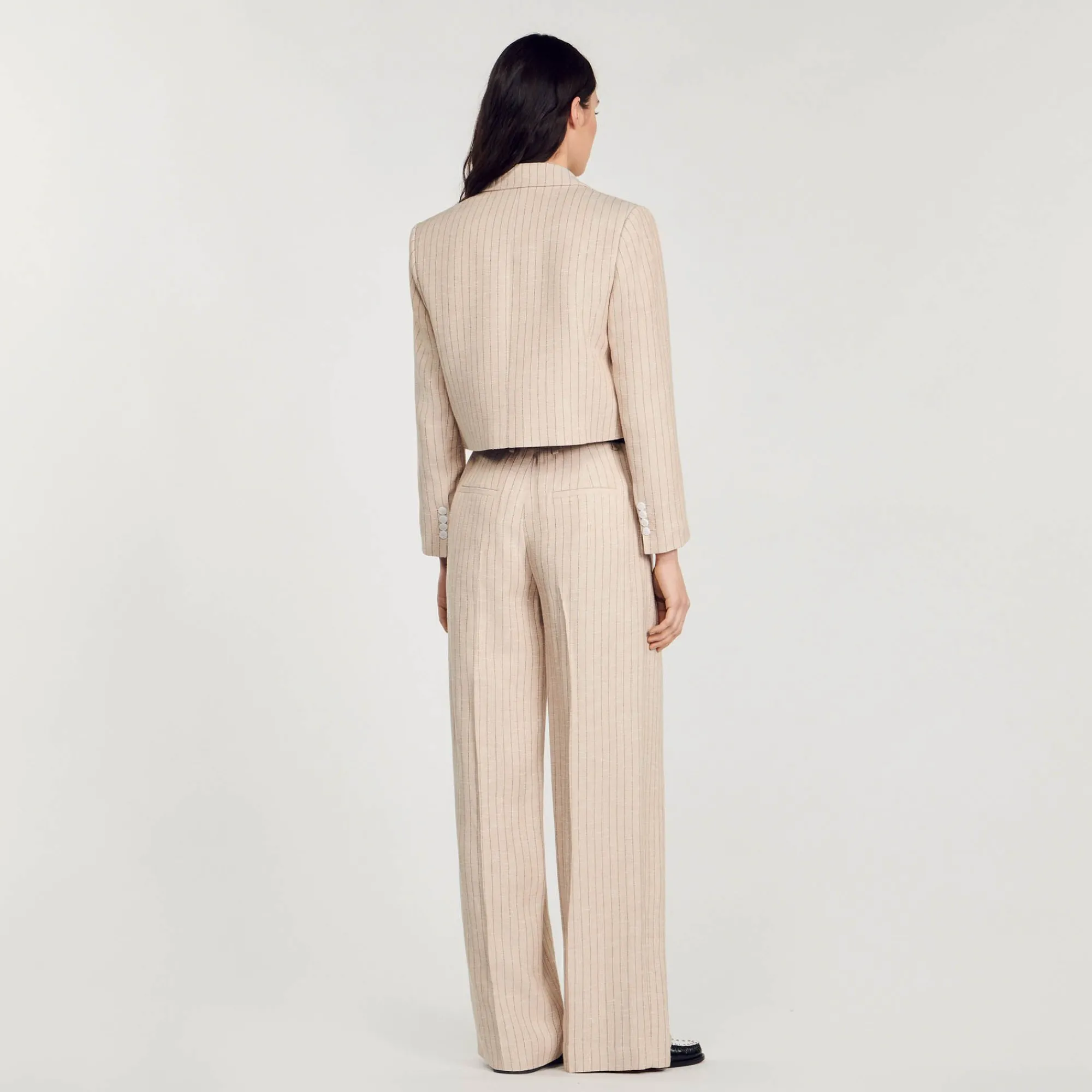 chaqueta_corta_a_rayas_4.webp Trajes<Sandro Paris Chaqueta Corta A Rayas