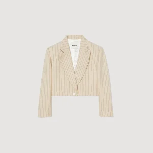 Trajes<Sandro Paris Chaqueta Corta A Rayas