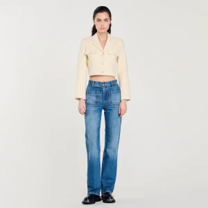 Trajes<Sandro Paris Chaqueta Corta De Tweed Abotonada