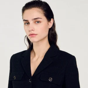 Trajes<Sandro Paris Chaqueta Corta De Tweed Abotonada