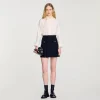 Faldas & Shorts<Sandro Paris Falda Corta Con Pliegues Pespunteados