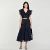Faldas & Shorts<Sandro Paris Falda Larga Con Volantes