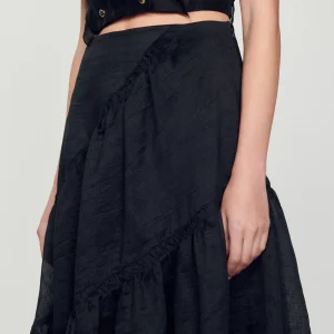 Faldas & Shorts<Sandro Paris Falda Larga Con Volantes