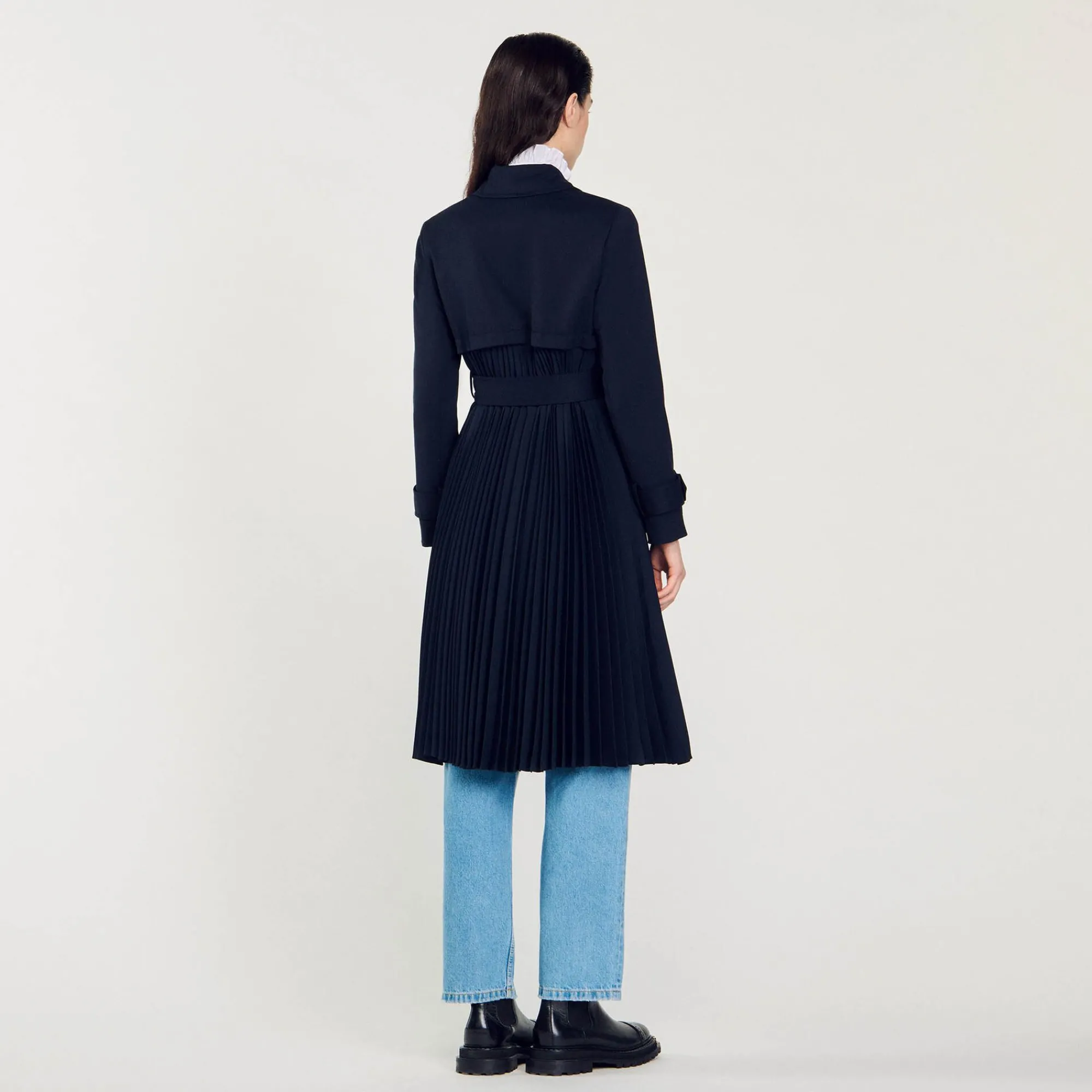 gabardina_con_inserto_plisado_4.webp Abrigos<Sandro Paris Gabardina Con Inserto Plisado