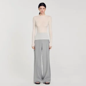 Jerseys & Cárdigans<Sandro Paris Jersey Transparente Con Strass