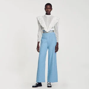Trajes<Sandro Paris Pantalon Ancho De Tweed