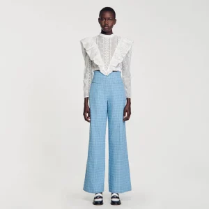 Trajes<Sandro Paris Pantalon Ancho De Tweed