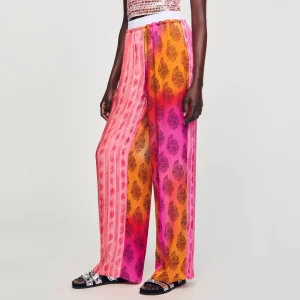 Pantalones<Sandro Paris Pantalon Ancho Estampado