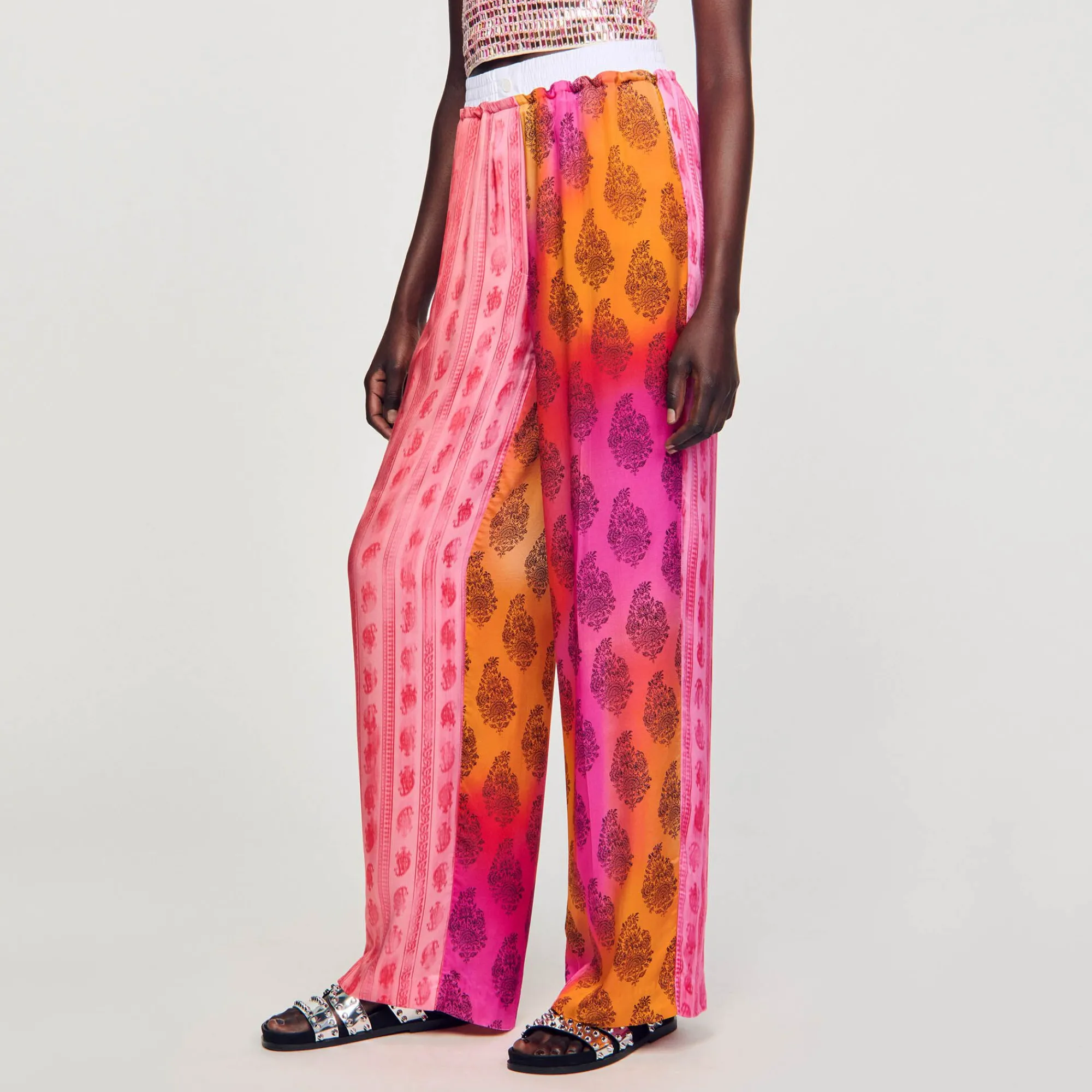 pantalon_ancho_estampado_3.webp Pantalones<Sandro Paris Pantalon Ancho Estampado