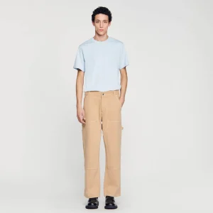 Vaqueros<Sandro Paris Pantalon Carpintero De Lona De Algodon