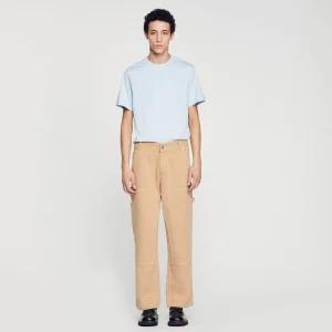 Vaqueros<Sandro Paris Pantalon Carpintero De Lona De Algodon