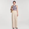 Trajes<Sandro Paris Pantalon Fluido Y Ancho A Rayas