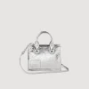 Bolsos Tote<Sandro Paris Pequeno Bolso Kasbah De Cuero Metalizado