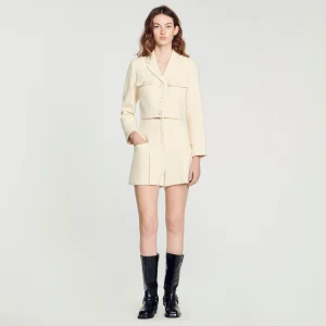 Trajes<Sandro Paris Short De Talle Alto De Tweed
