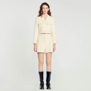 Trajes<Sandro Paris Short De Talle Alto De Tweed