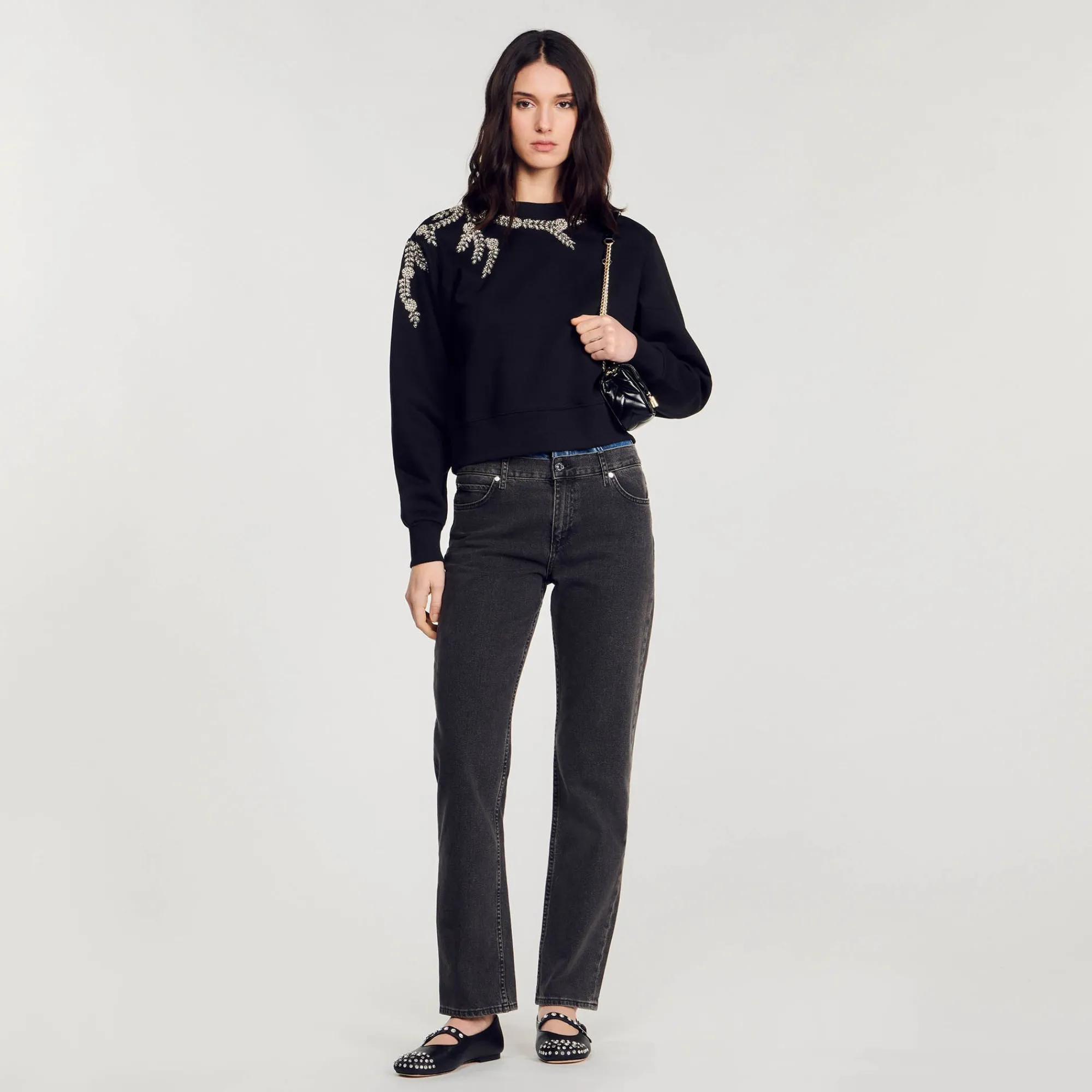 sudadera_con_bordado_joya_0.webp Sudaderas<Sandro Paris Sudadera Con Bordado Joya