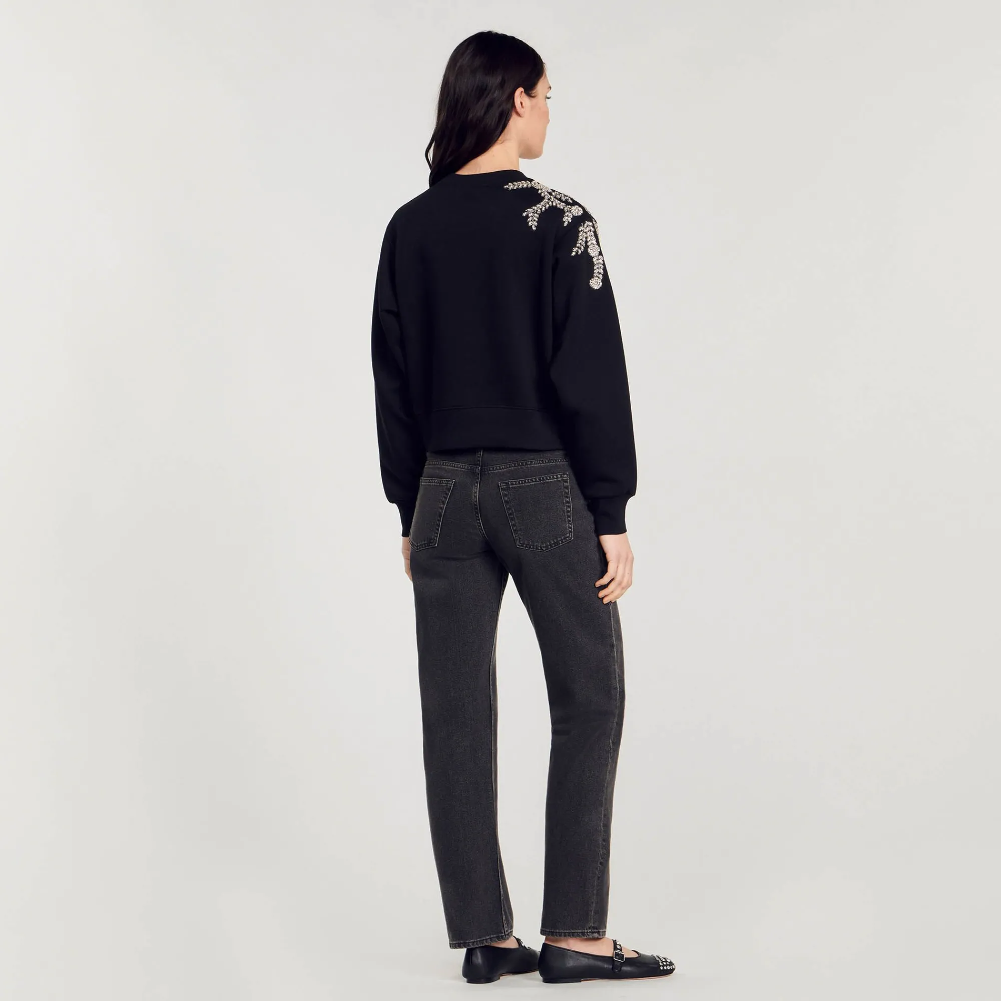 sudadera_con_bordado_joya_4.webp Sudaderas<Sandro Paris Sudadera Con Bordado Joya
