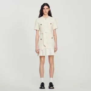 Vestidos<Sandro Paris Vestido Abrigo De Lana Efecto Tweed