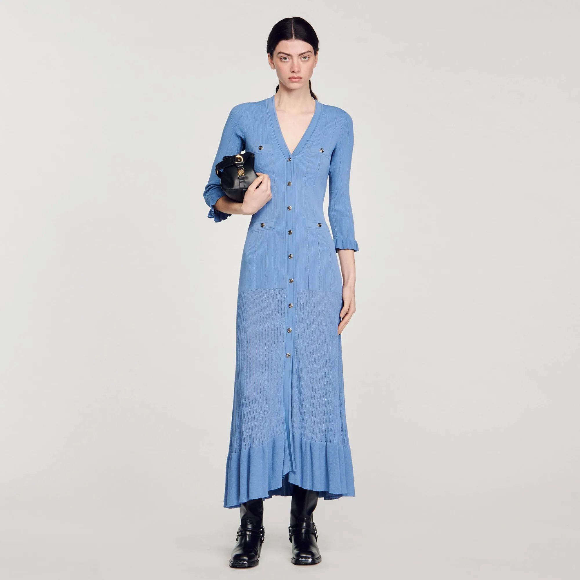 vestido_largo_de_punto_0-1.webp Vestidos<Sandro Paris Vestido Largo De Punto
