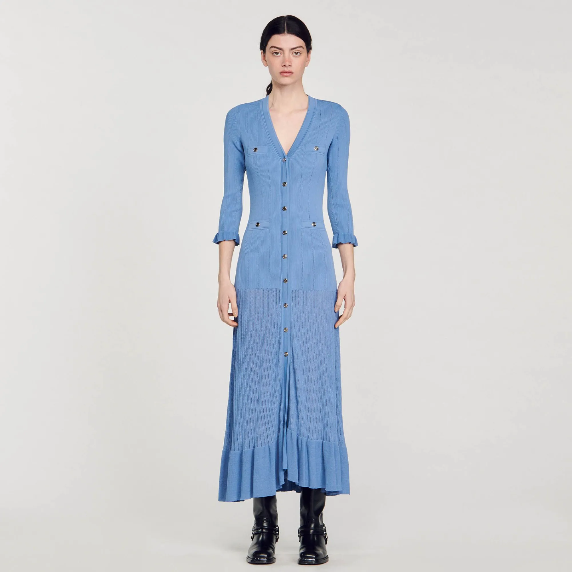 vestido_largo_de_punto_1-1.webp Vestidos<Sandro Paris Vestido Largo De Punto