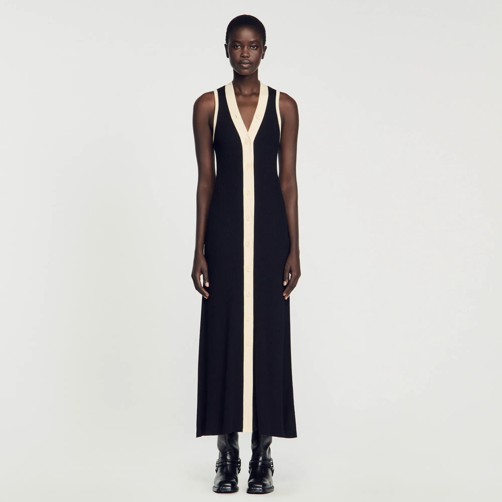vestido_largo_de_punto_1.webp Vestidos<Sandro Paris Vestido Largo De Punto