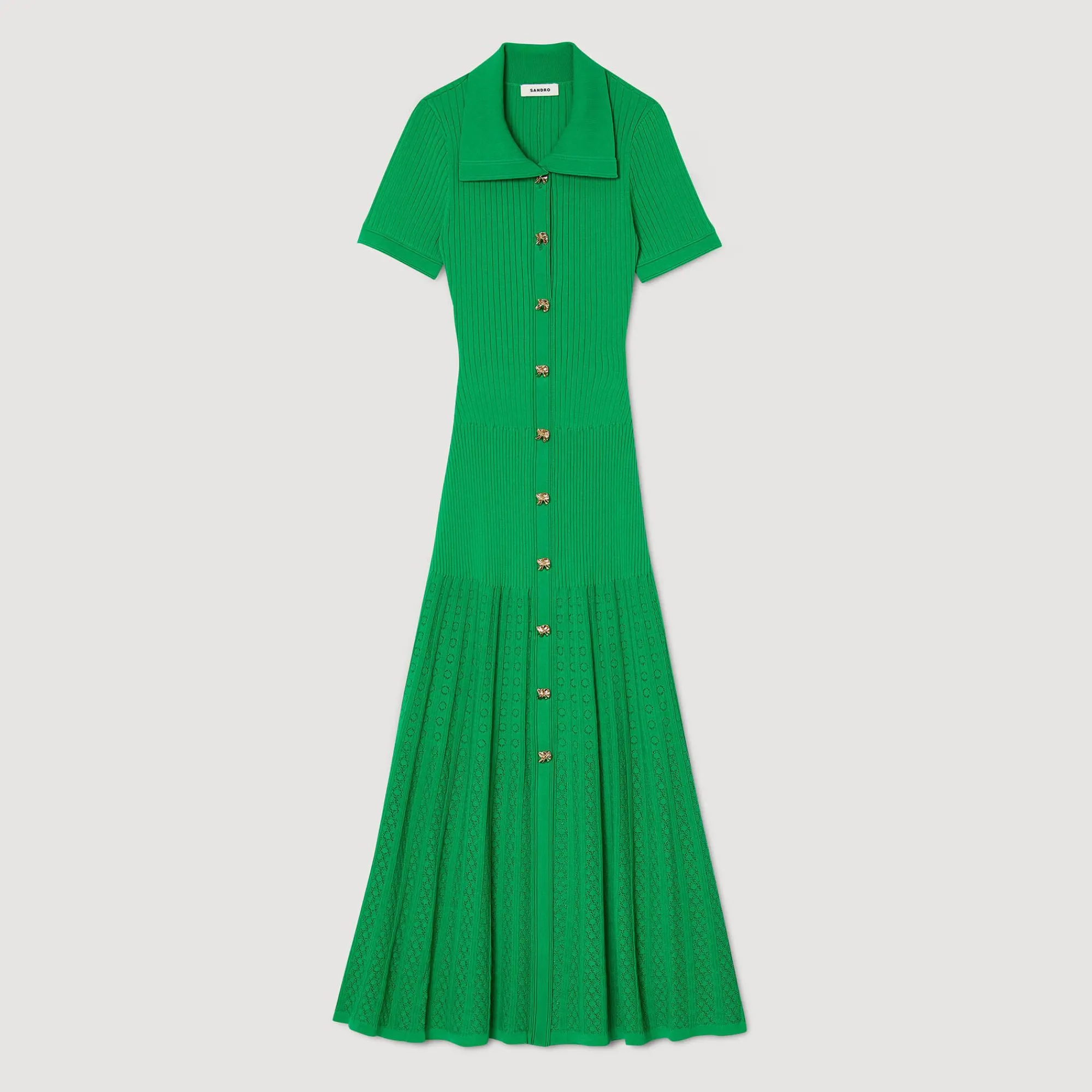 vestido_largo_de_punto_de_canale_6.webp Vestidos<Sandro Paris Vestido Largo De Punto De Canale