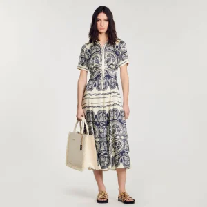 Vestidos<Sandro Paris Vestido Largo Estampado
