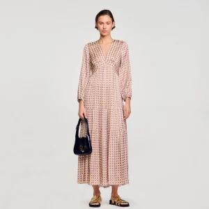 Vestidos<Sandro Paris Vestido Largo Estampado