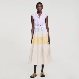 Vestidos<Sandro Paris Vestido Largo Patchwork