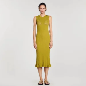 Vestidos<Sandro Paris Vestido Midi De Punto